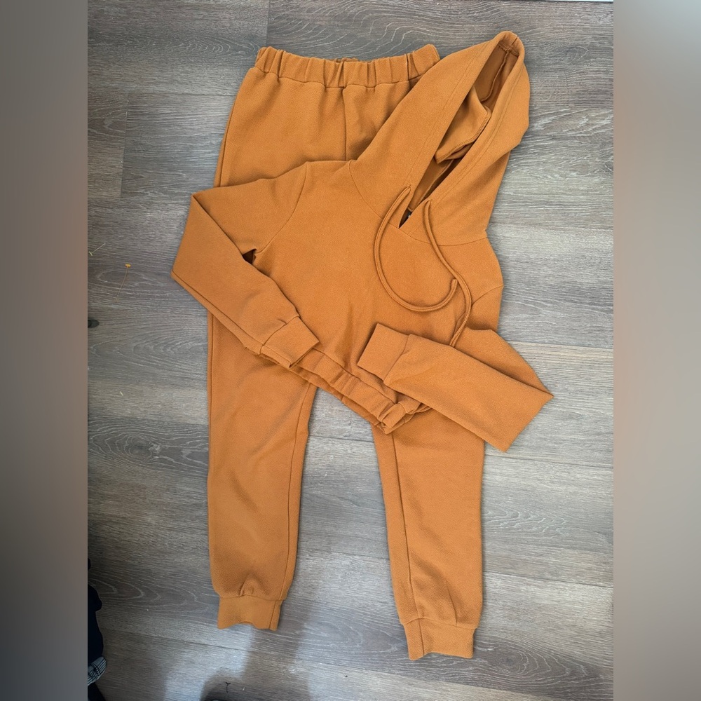 SHEIN Warm Tan Hoodie and Joggers Set